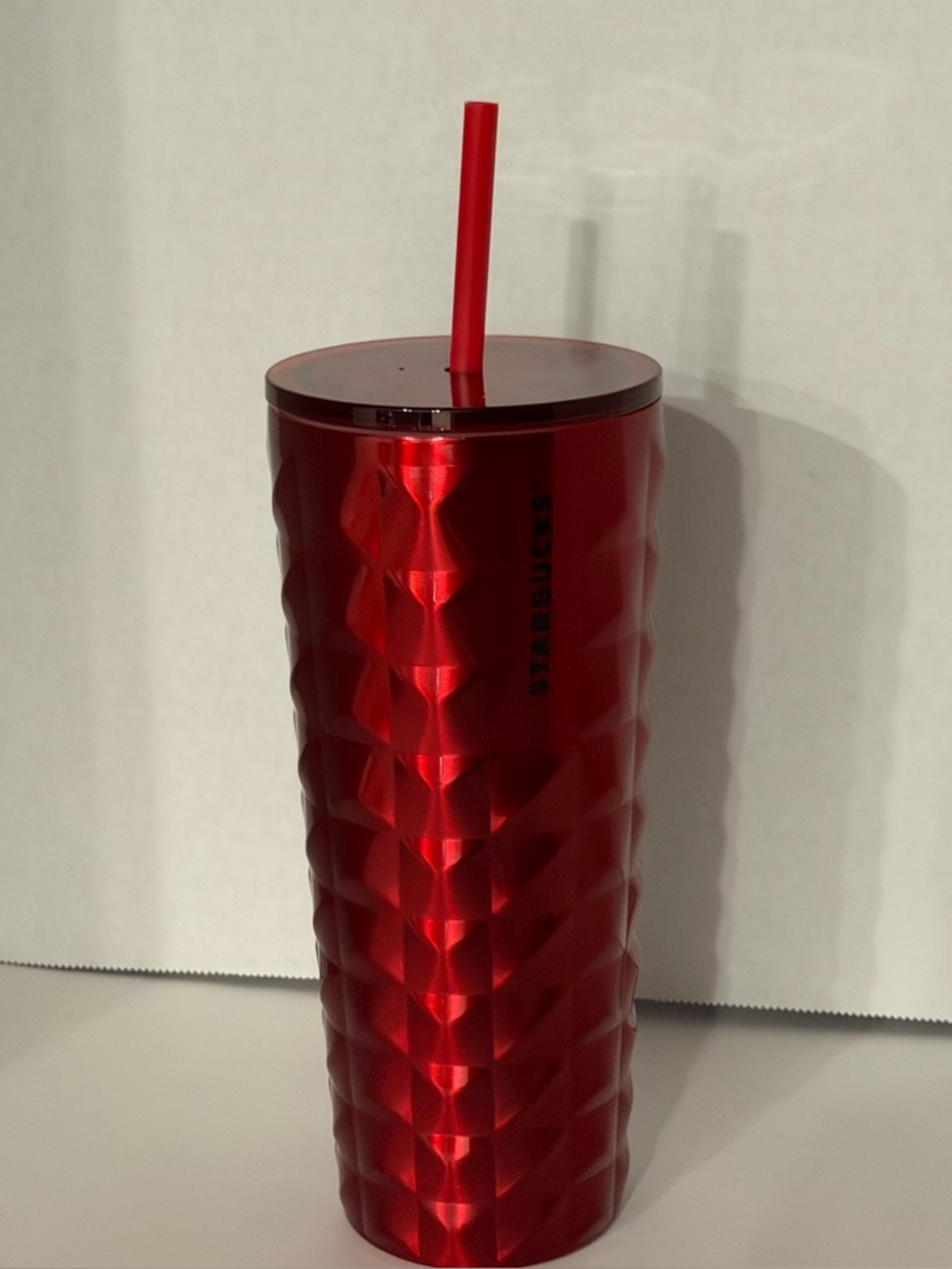 Starbucks Red Textured‎ Stainless Tumbler with Straw